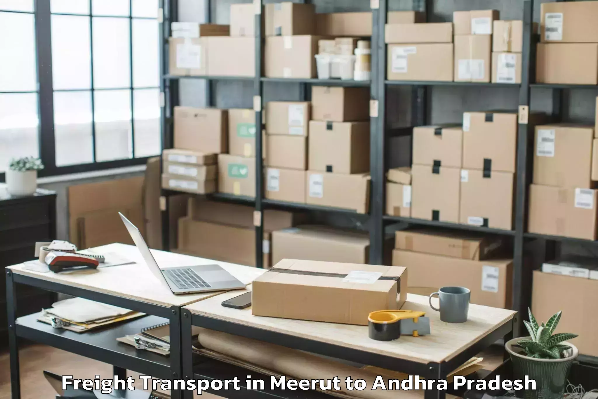 Top Meerut to Poduru Freight Transport Available